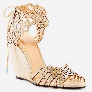 Klub Nico Moxie Laser Cut Wedges Sandals Gold